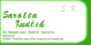 sarolta kudlik business card